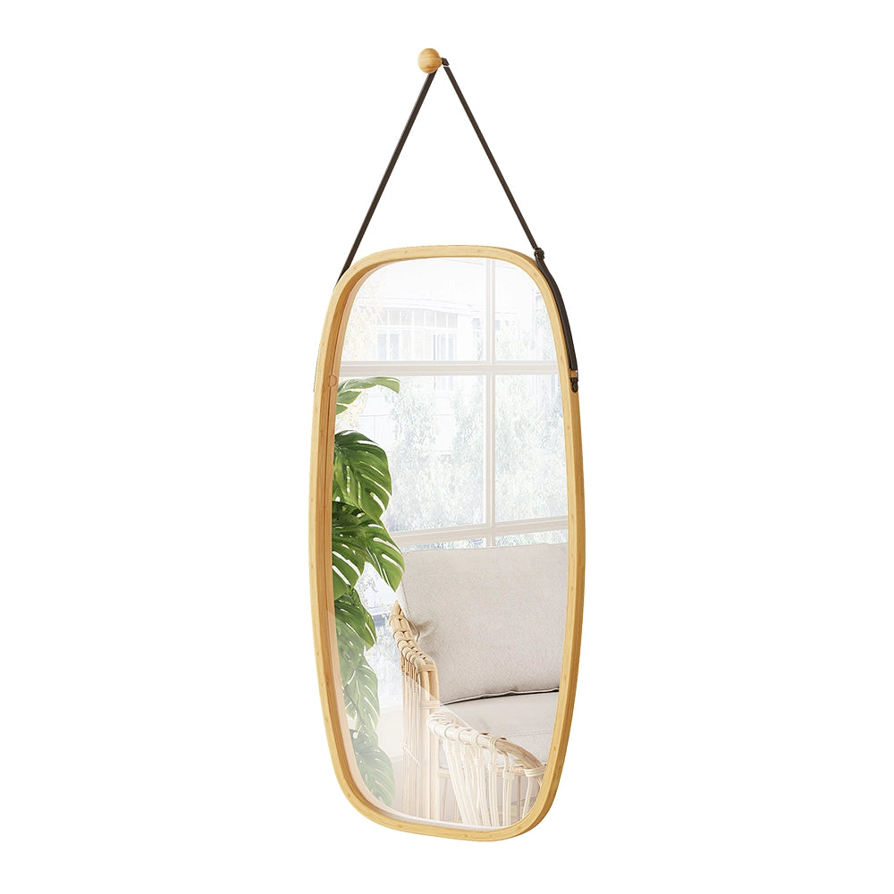 Vicco Specchio bagno Bambù 44 x 78 cm con cinturino regolabile