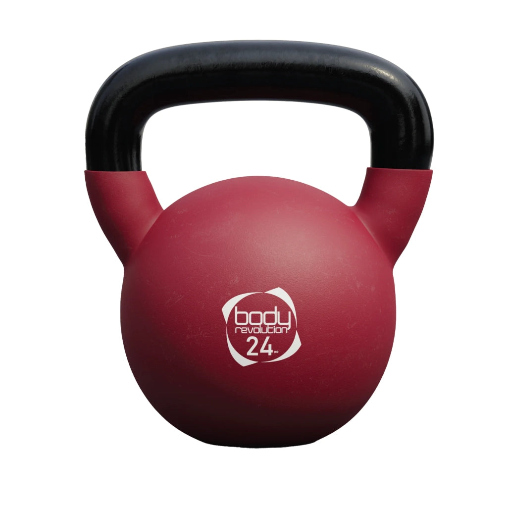 Kettlebell 24kg bordeaux Body Revolution con base piatta in ghisa