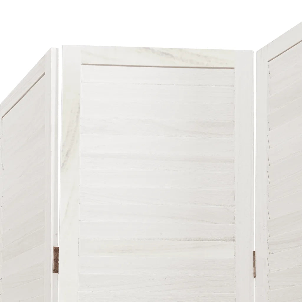 Divisorio Ambienti 3Pannelli Bianco Legno Massello di Paulownia 358830
