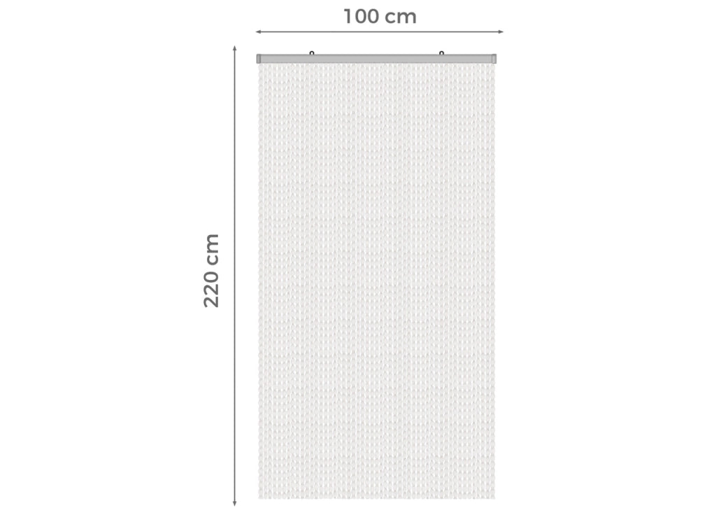 Tenda Antimosca Antirumore Caduta Pannello Porta Finestra Casa Pon Pon - 100X220 - Bianco