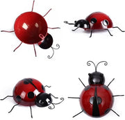 Decorazione da Parete per Giardino - Set di 4 Ornamenti in Metallo per Insetti per Utilizzo Indoor ed Outdoor