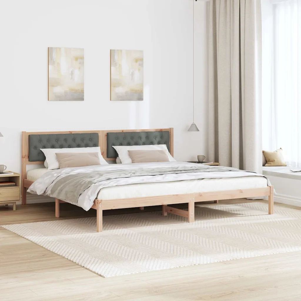 Struttura del letto Grigio scuro 200 x 200 cm Pino massello