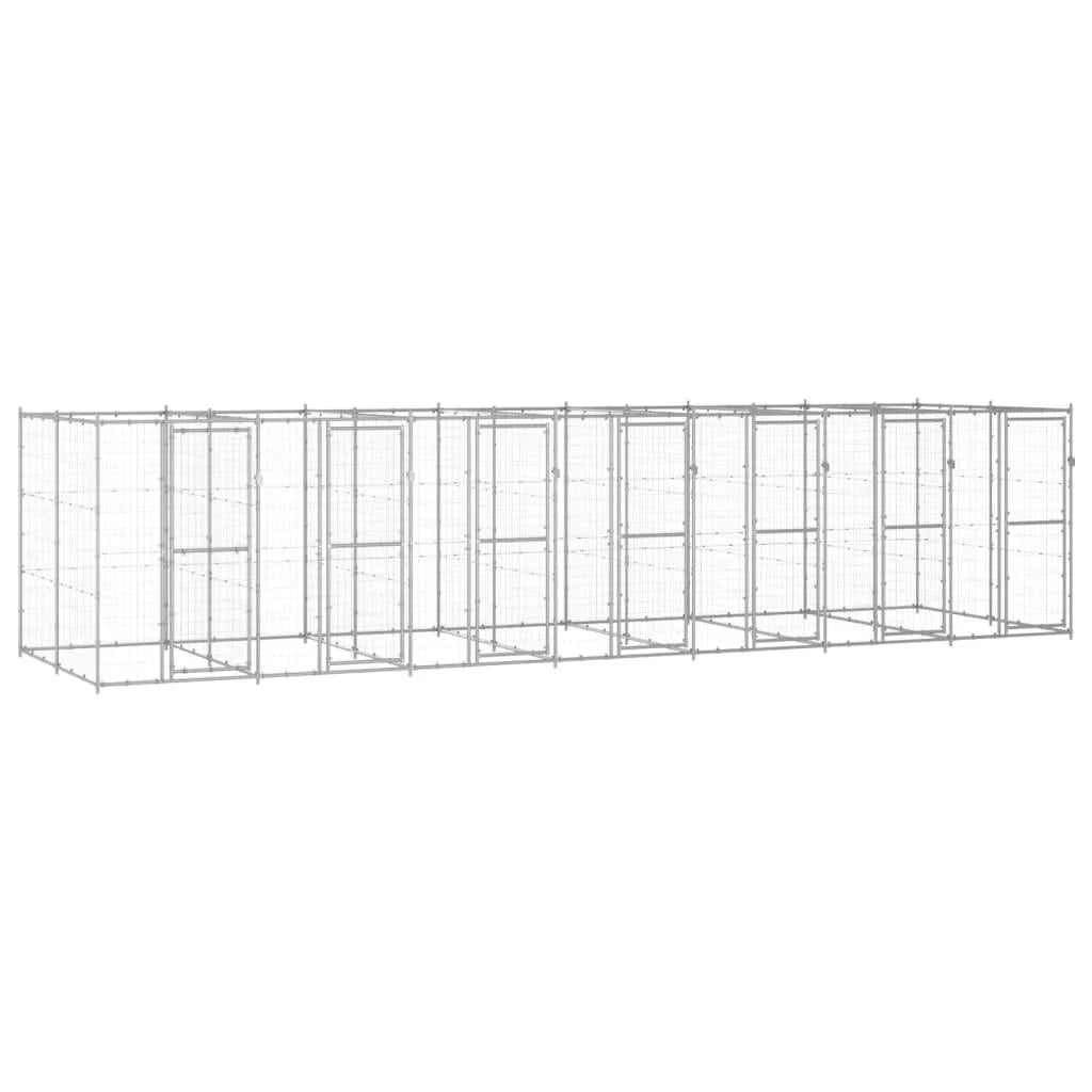 Recinto per animali da esterno per cani in acciaio zincato 16,94 m² 02_0000409