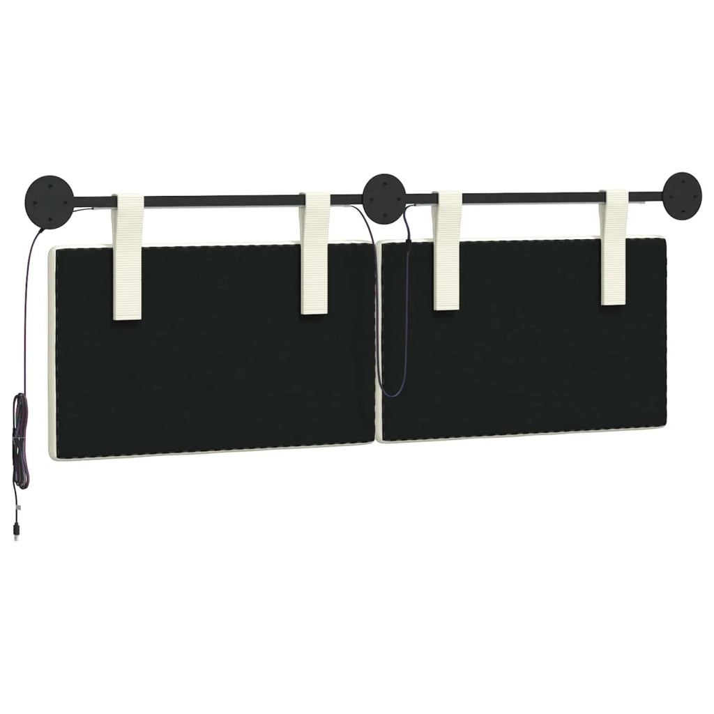 Testiera sospesa Con luce LED Crema Tessuto in Cords 3424301