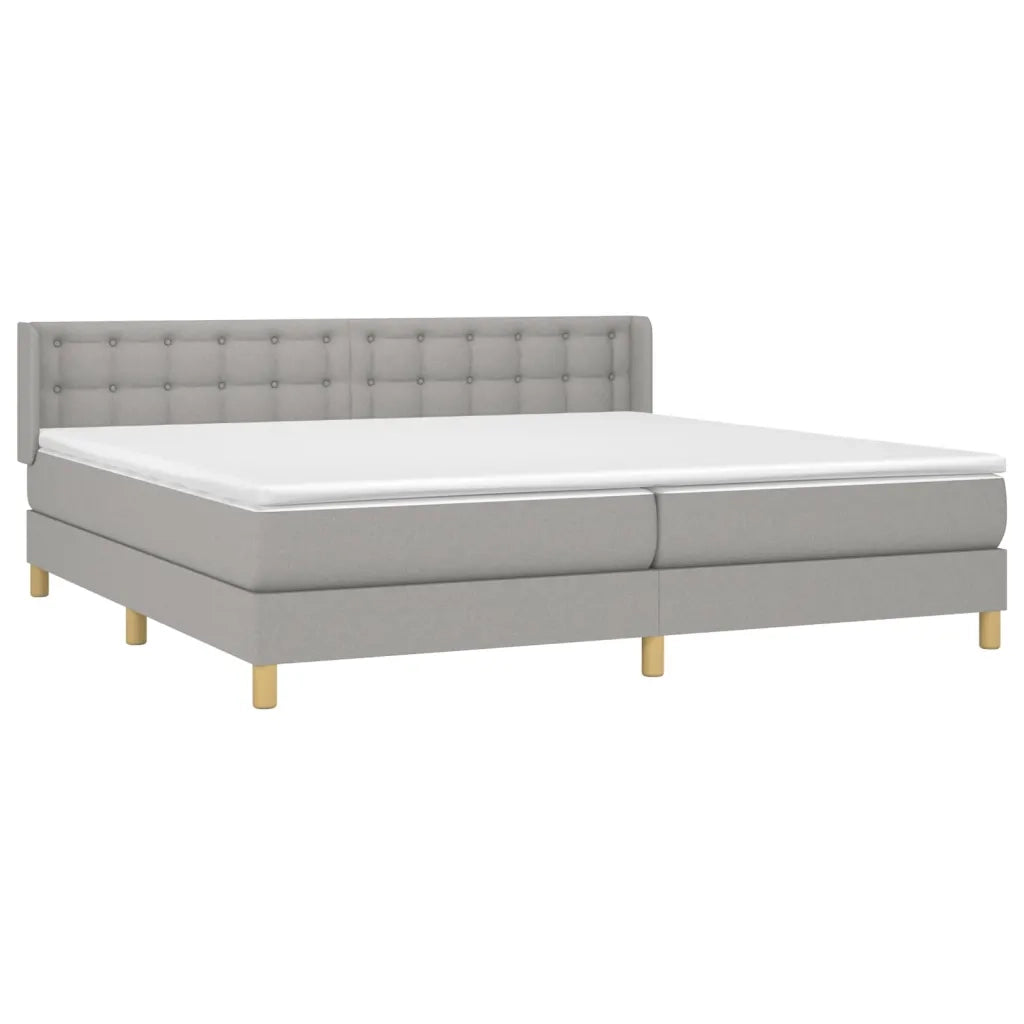 Giroletto a Molle con Materasso Grigio Chiaro180x200 cm Tessuto