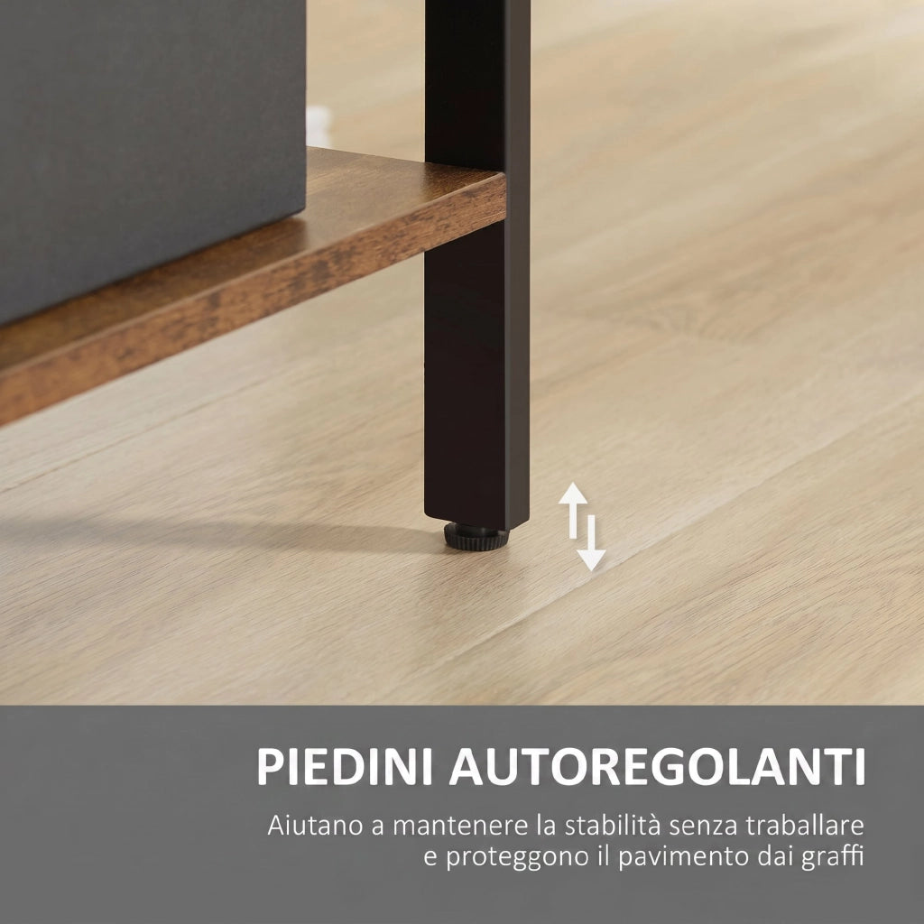 Libreria Industriale 77x30x157,5 cm a 5 Ripiani con Scomparti Aperti in Laminato e Acciaio Marrone Rustico e Nero