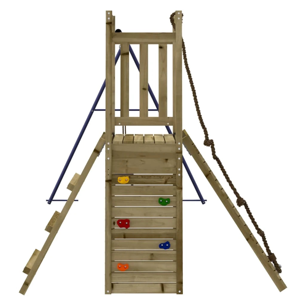 Altalene per parco giochi all'aperto scivolo altalene robuste giochi da giardino 308 x 184 x 169 cm legno di pino impregnato 02_0004658
