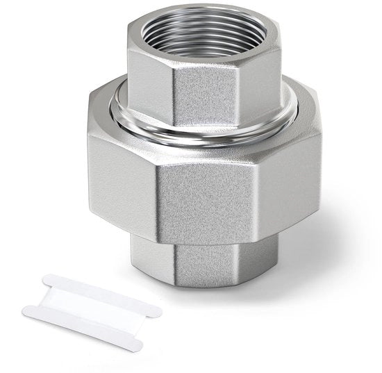 Connettore in acciaio inossidabile per tubi - Adattatore di vite per tubi - Duraturo e resistente - Argento - Per acqua e gas - 3/4" - Adatto per liquidi e gas