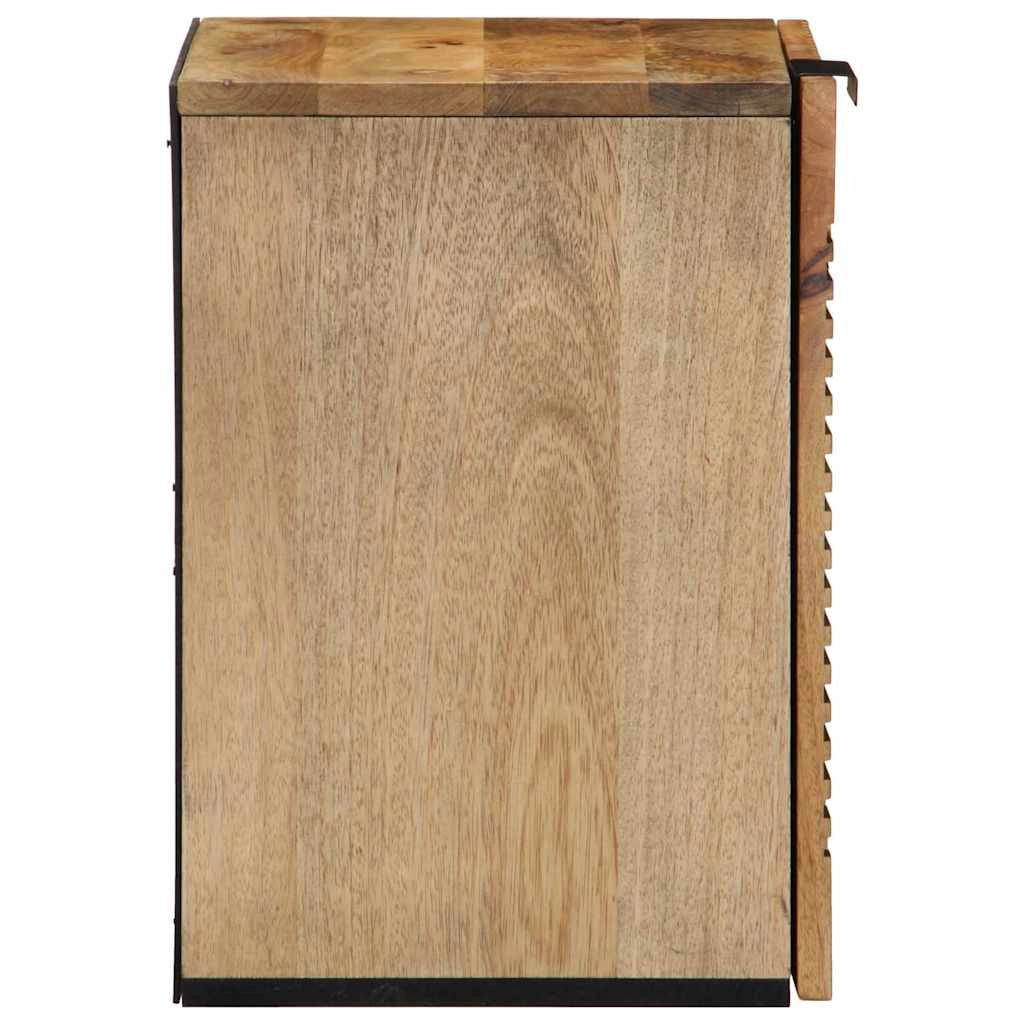 Pratico mobiletto da bagno sospeso 38 x 33,5 x 48 cm in legno di mango marrone 02_0057742