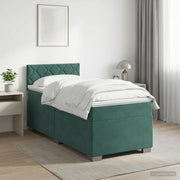 Letto box spring con materasso Verde Scuro 90 x 190 cm Velluto 3450629
