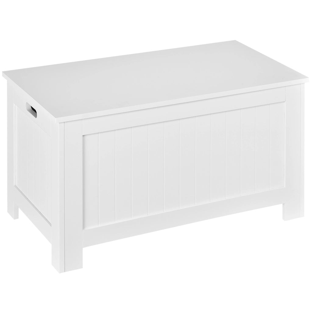 Panca Contenitore in Legno MDF con 2 Maniglie ¨C Zephmum ¨C Bianco 81x40x46cm