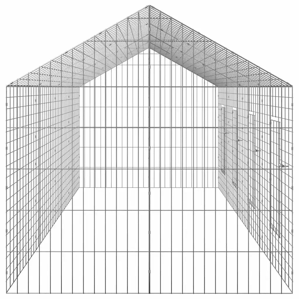 Gabbia per Conigli Argento 400 x 78 x 78 cm Acciaio zincato