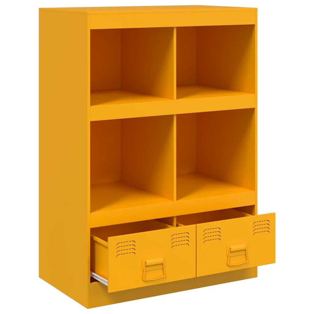 Credenza-Buffet-Armadio da cucina Giallo Senape 67x39x95 cm in Acciaio