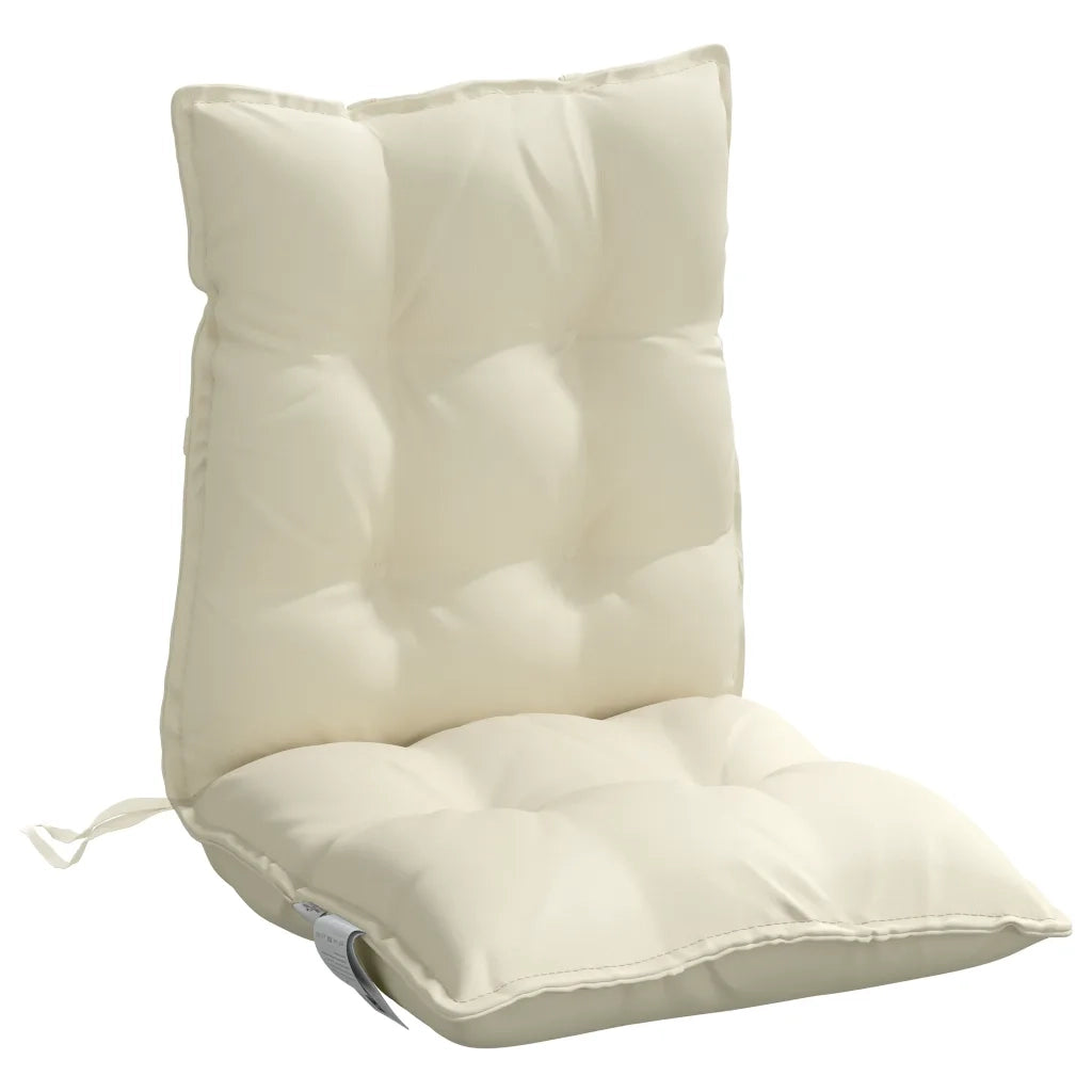 Cuscini per Sedia Schienale Basso 4 pz | Cuscini per sedie Crema in Tessuto Oxford