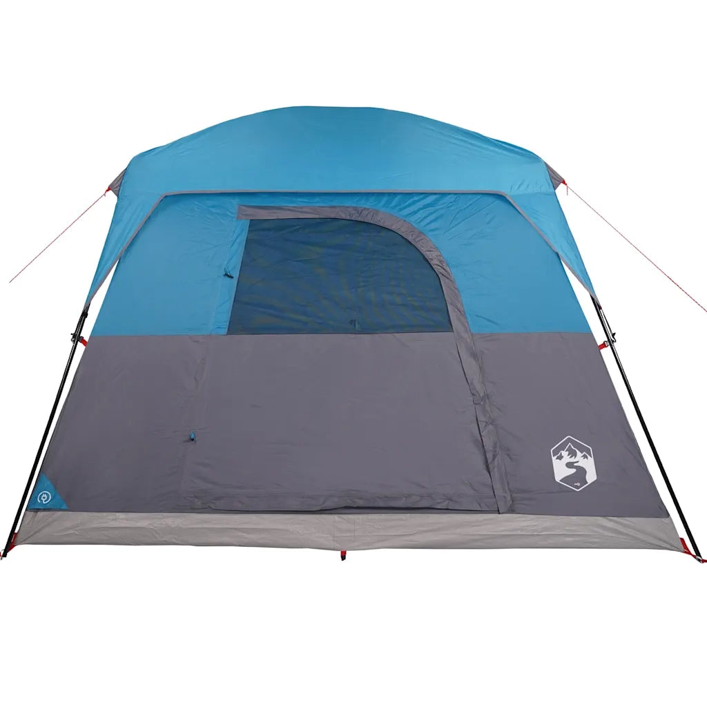 Tenda da Campeggio | Tenda Familiare a Cabina per 4 Persone Blu Impermeabile