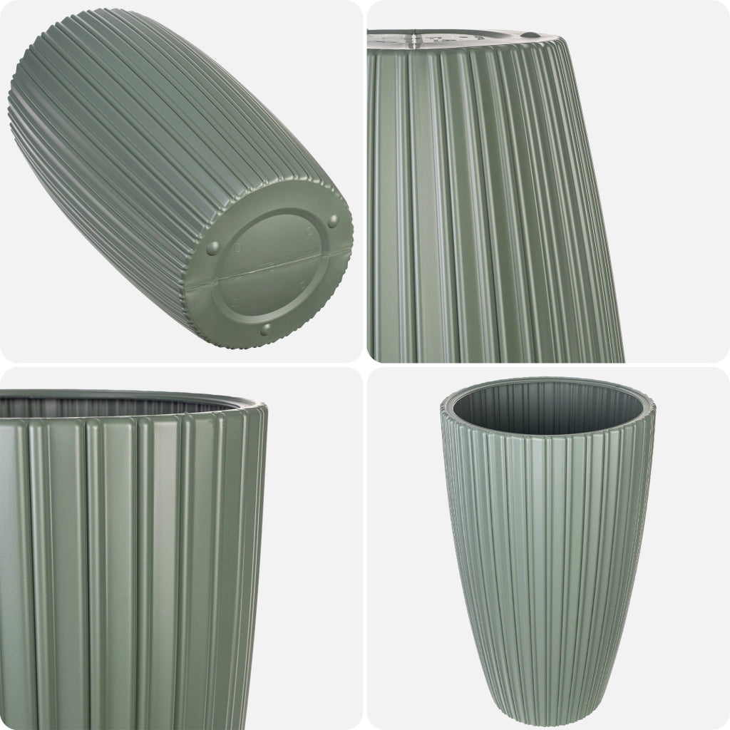 Vaso da fiori KADAX da 30 cm con inserto, vaso da fiori in plastica, verde