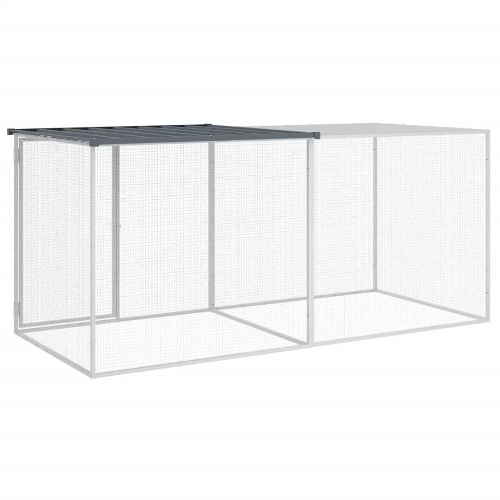 Recinto per pollaio con tetto 203 x 98 x 90 cm in acciaio zincato antracite 02_0043971