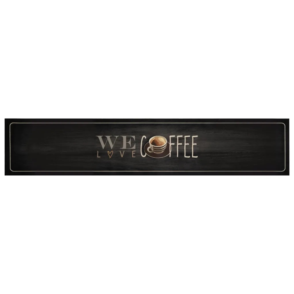 Tappeto da Cucina Lavabile Testo Caffè 60x300 cm in Velluto 4005592