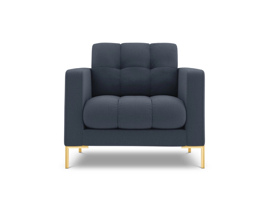 Cosmopolitan Design - Poltrona "Bali" in tessuto strutturato blu scuro 