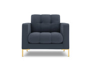 Cosmopolitan Design - Poltrona "Bali" in tessuto strutturato blu scuro 