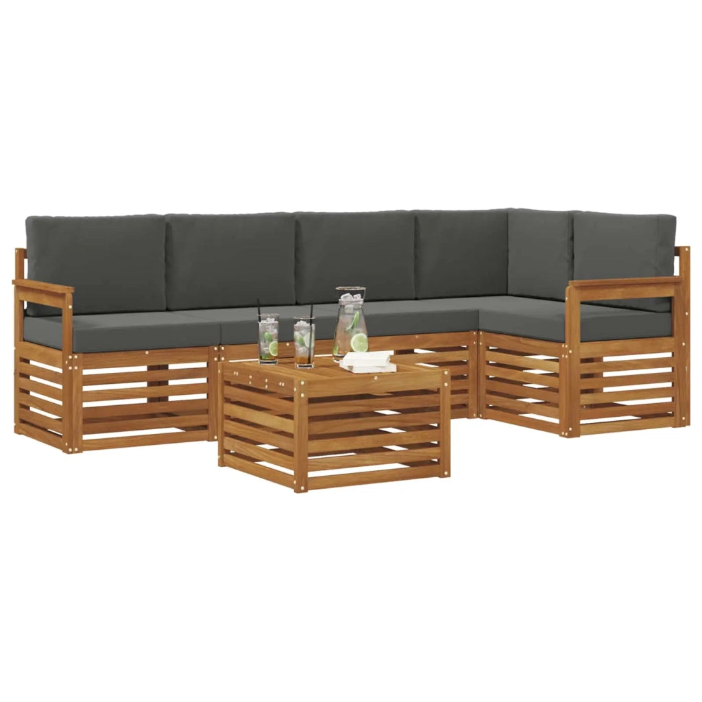 Set divano sezionale con cuscino 6 pcs Naturale e Antracite 3374837