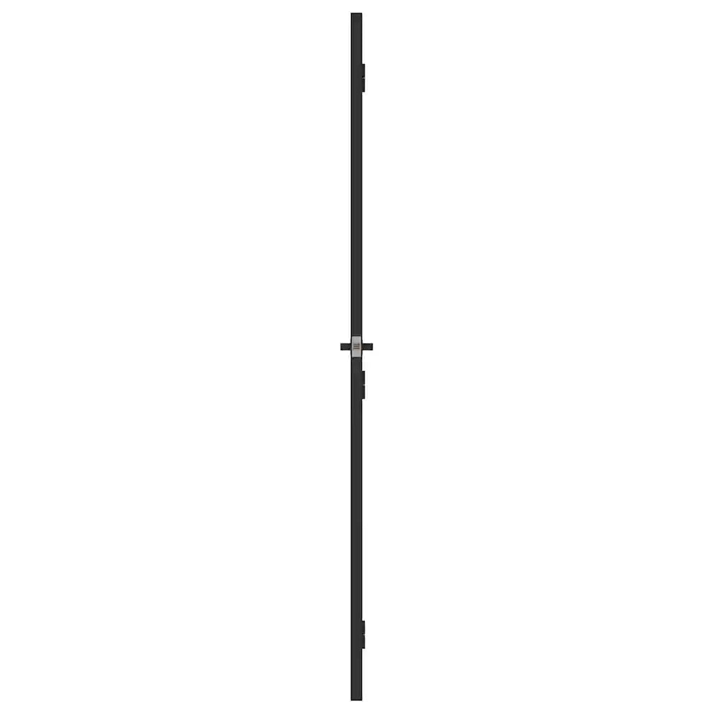 Porta Interni Sottile Nera 83x201,5cm Vetro Temperato Alluminio 155127