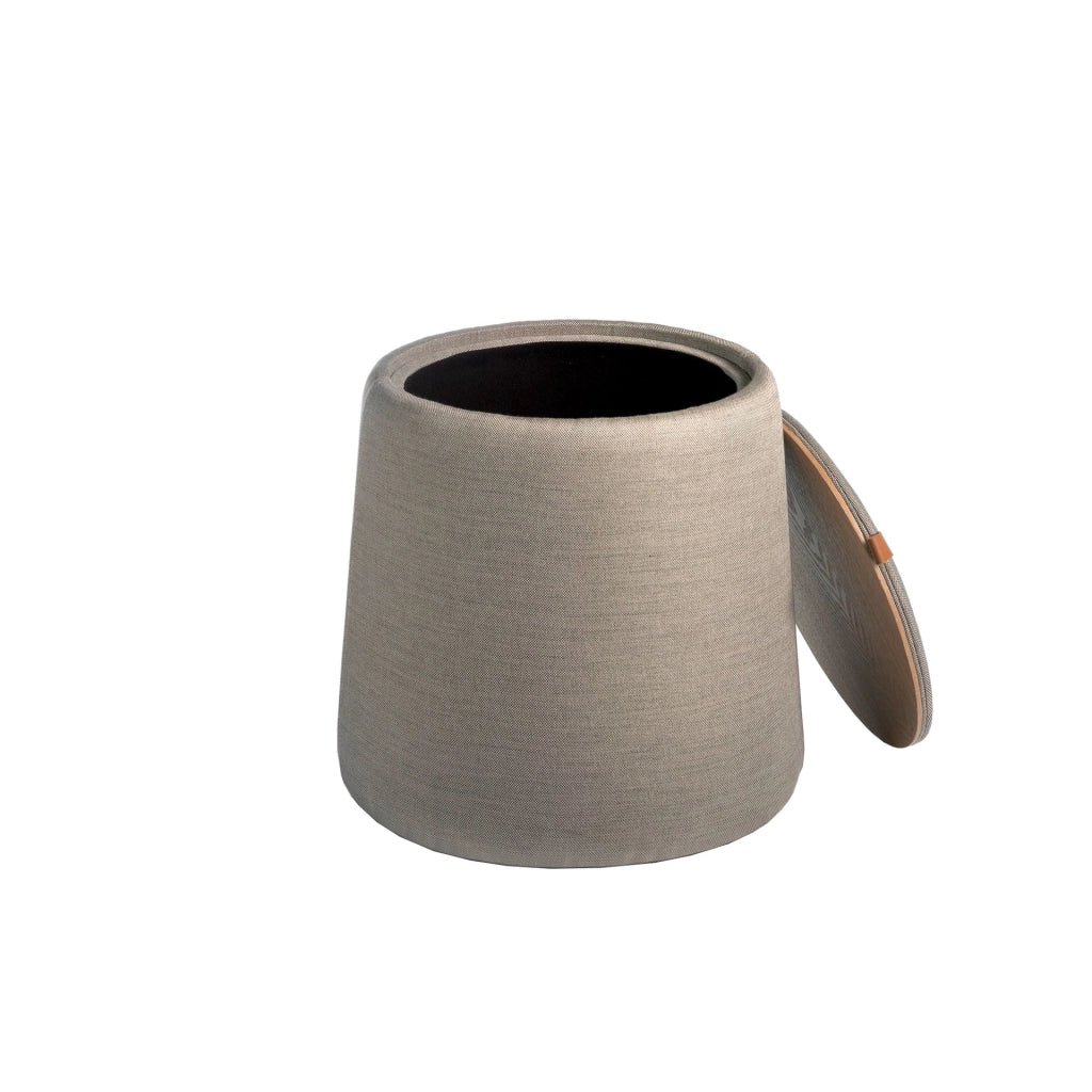 Pouf in tessuto grigio
