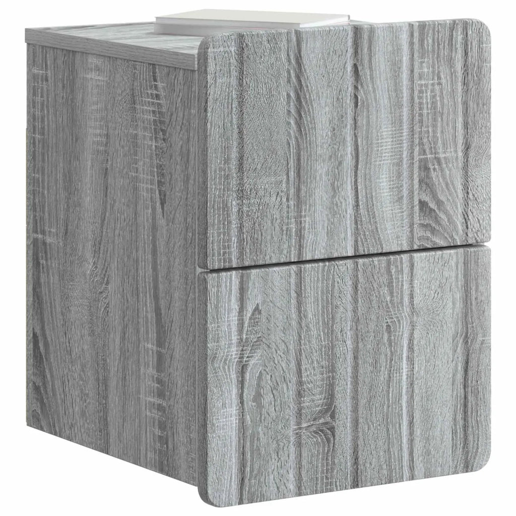 Mobiletto da notte a muro Grigio Sonoma 33 x 34,5 x 43 cm 898307