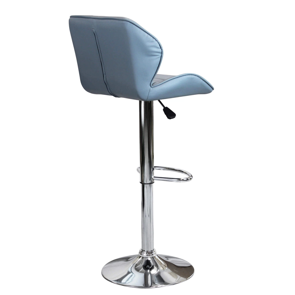 Sgabello Moderno per Sala da Pranzo in Ecopelle Metallo cm 48x44x106 - PETER