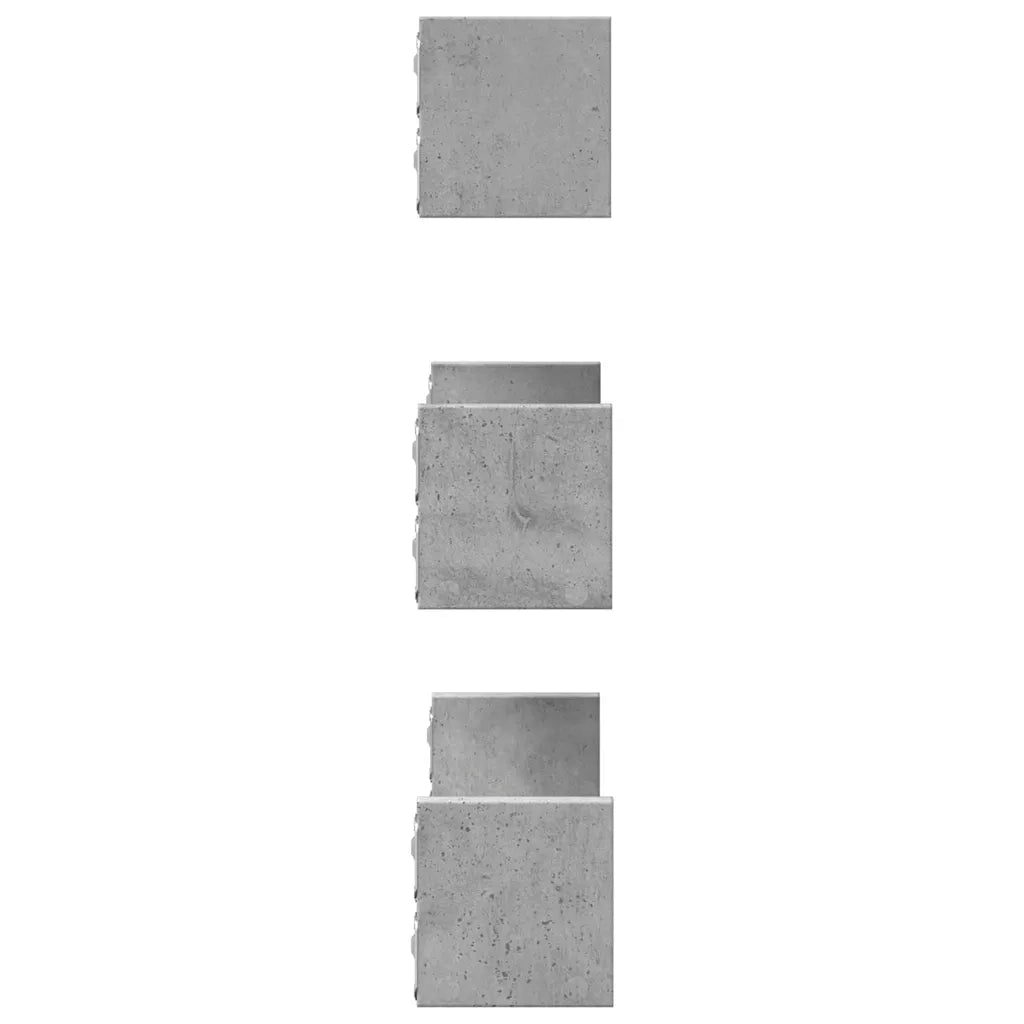Mensole a Muro 3 pz Grigio Cemento in Truciolato 853311