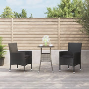 Set Bistrò da Giardino 3 pz con Cuscini in Polyrattan Nero 3187426