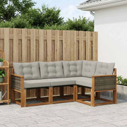 Set di divani da esterno 4 pz Naturale e Grigio Chiaro 3381915