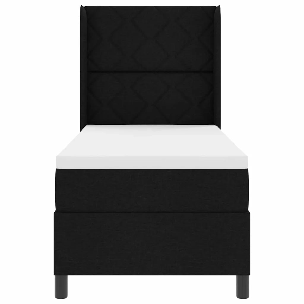 Letto a Sorgente LED con materasso Nero 80 x 200 cm Tessuto 3343534