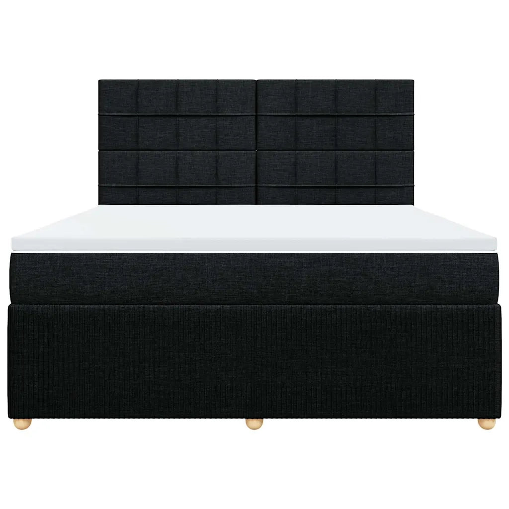 vidaXL Giroletto a Molle con Materasso Nero 180x200 cm in Tessuto