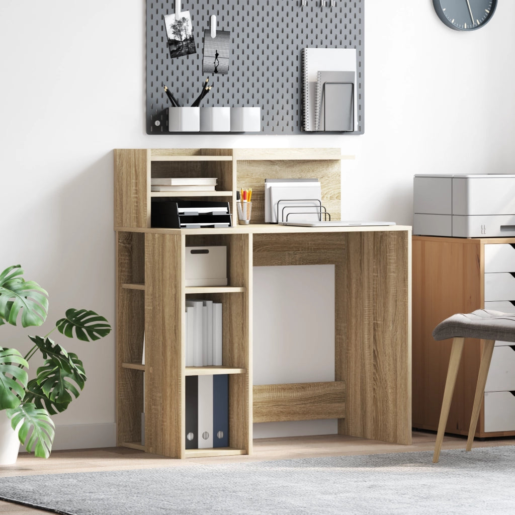 Scrivania con Storage Rovere Sonoma 90x48x101.5 cm Legno ingegnerizzato