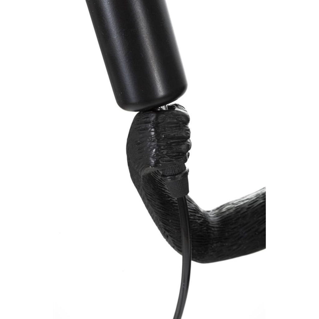 Lampada da Tavolo Scimmia 5, Nero, Poliresina, 26x34x55 cm