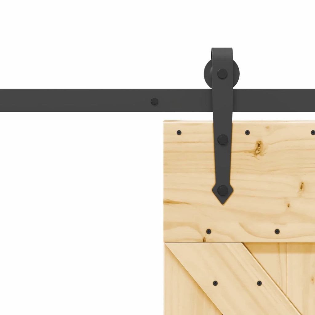 Porta scorrevole NARVIK Naturale e Nero 70 x 210 cm (152,5 cm) 3445239