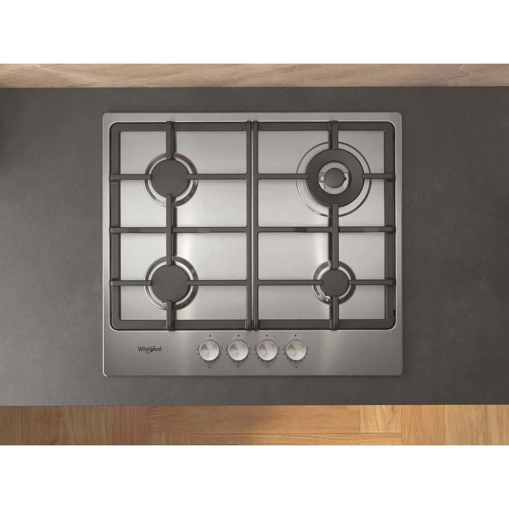 Whirlpool TGML 661 IX Acciaio inox Da incasso 58 cm Gas 4 Fornello(i)