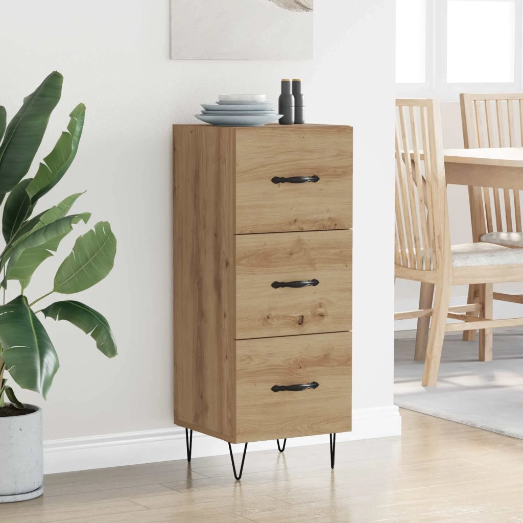 Credenza | Madia | Buffet da pranzo | Armadio da pranzo rovere artigianale 34 x 34.5 x 90 cm Legno multistrato