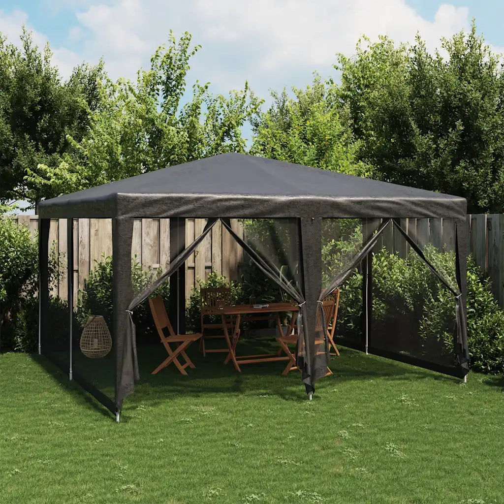 Tenda per Feste con 8 Pareti in Rete Antracite 4x4 m in HDPE 4010064