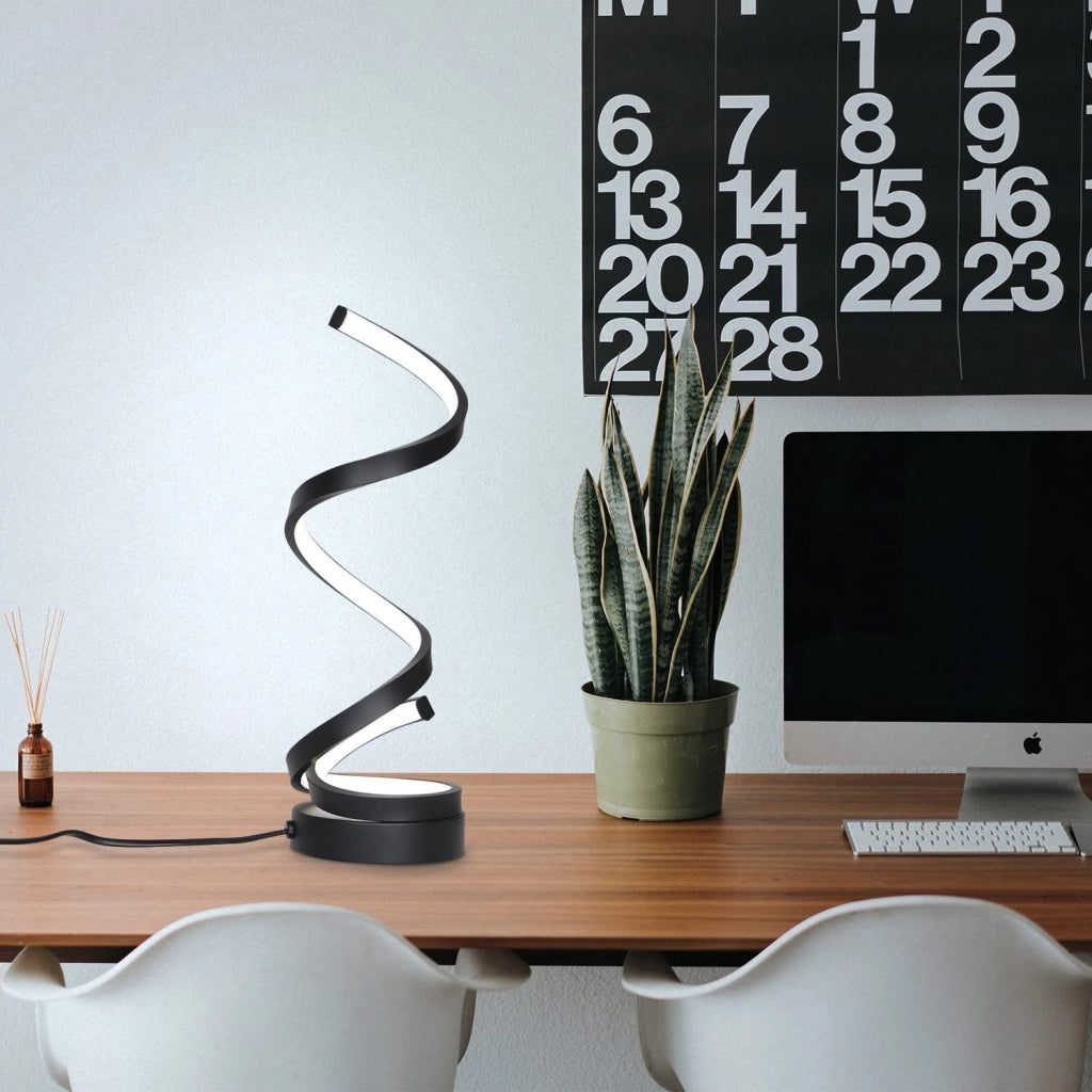 ZMH Lampada da tavolo LED moderna 12W dimmerabile touch a spirale per soggiorno comodino