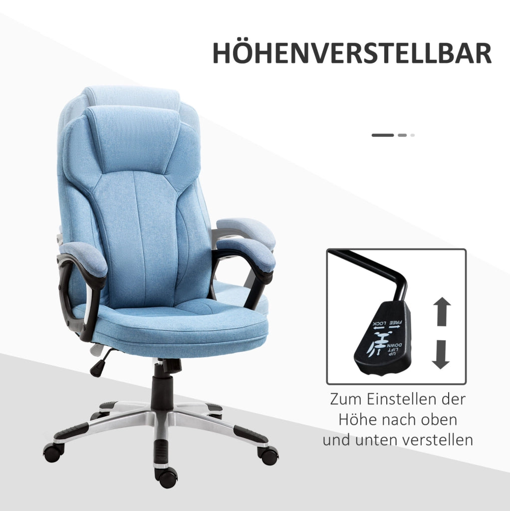 Sedia da ufficio ergonomica azzurra regolabile 66x75x110-120 cm