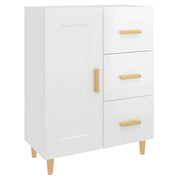 Buffet credenza cassettiera mobiletto mobile contenitore organizer per cucina soggiorno finitura lucida 69,5 x 34 x 90 cm legno ingegnerizzato bianco 02_0030744