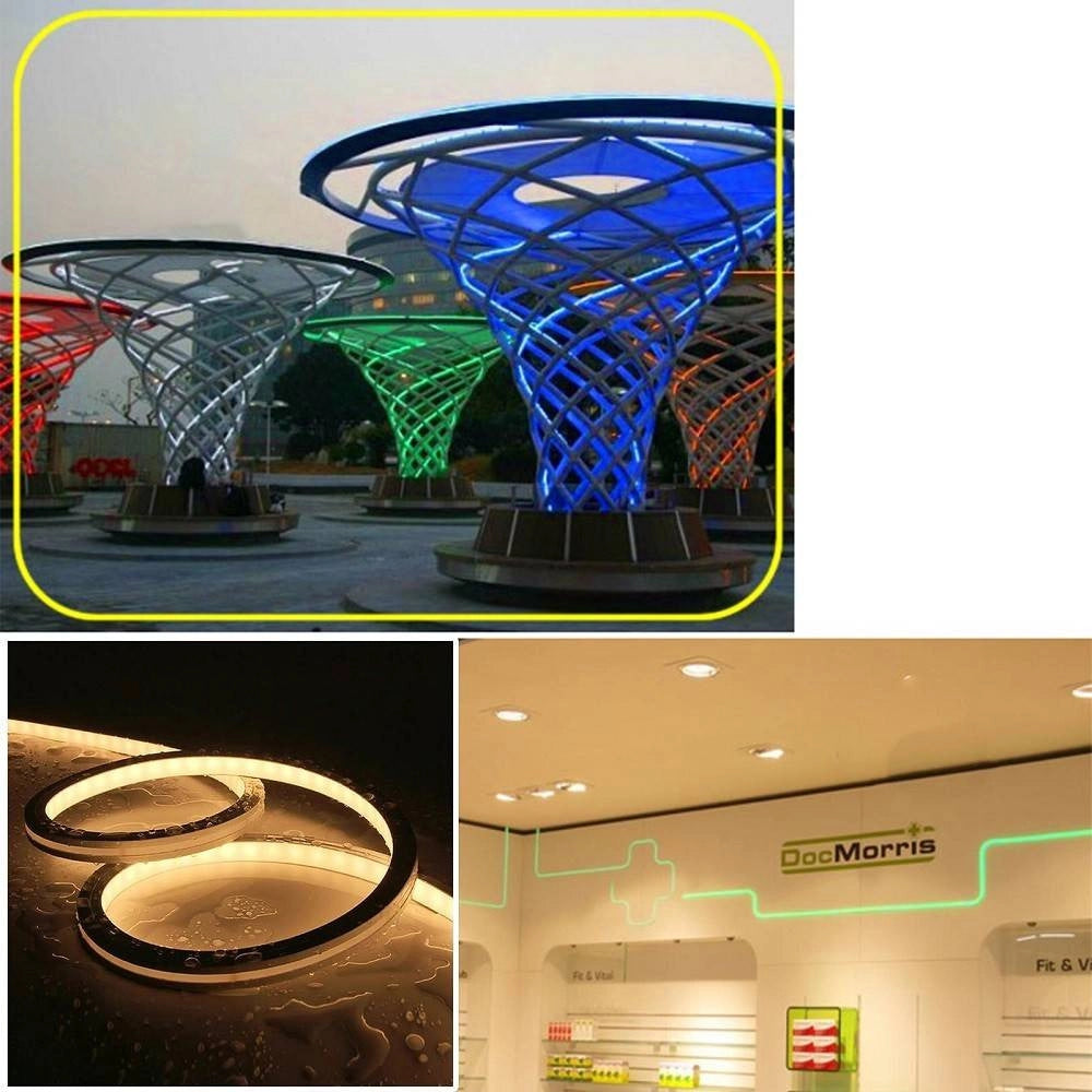 Trade Shop - Striscia Neon Flex Led Ip67 160w Rgb 24v Luce Multicolore Esterni Bobina 10metri -