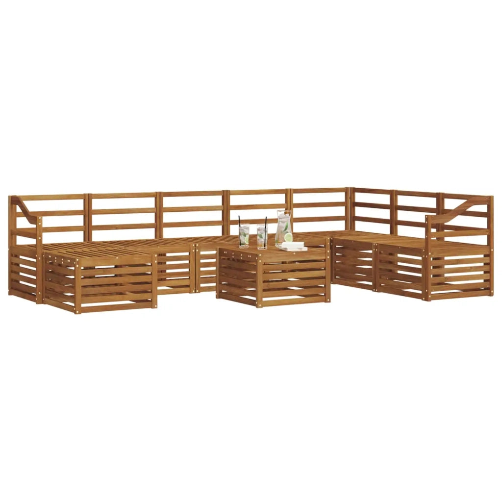 Set di divani da esterno 9 pcs Naturale
