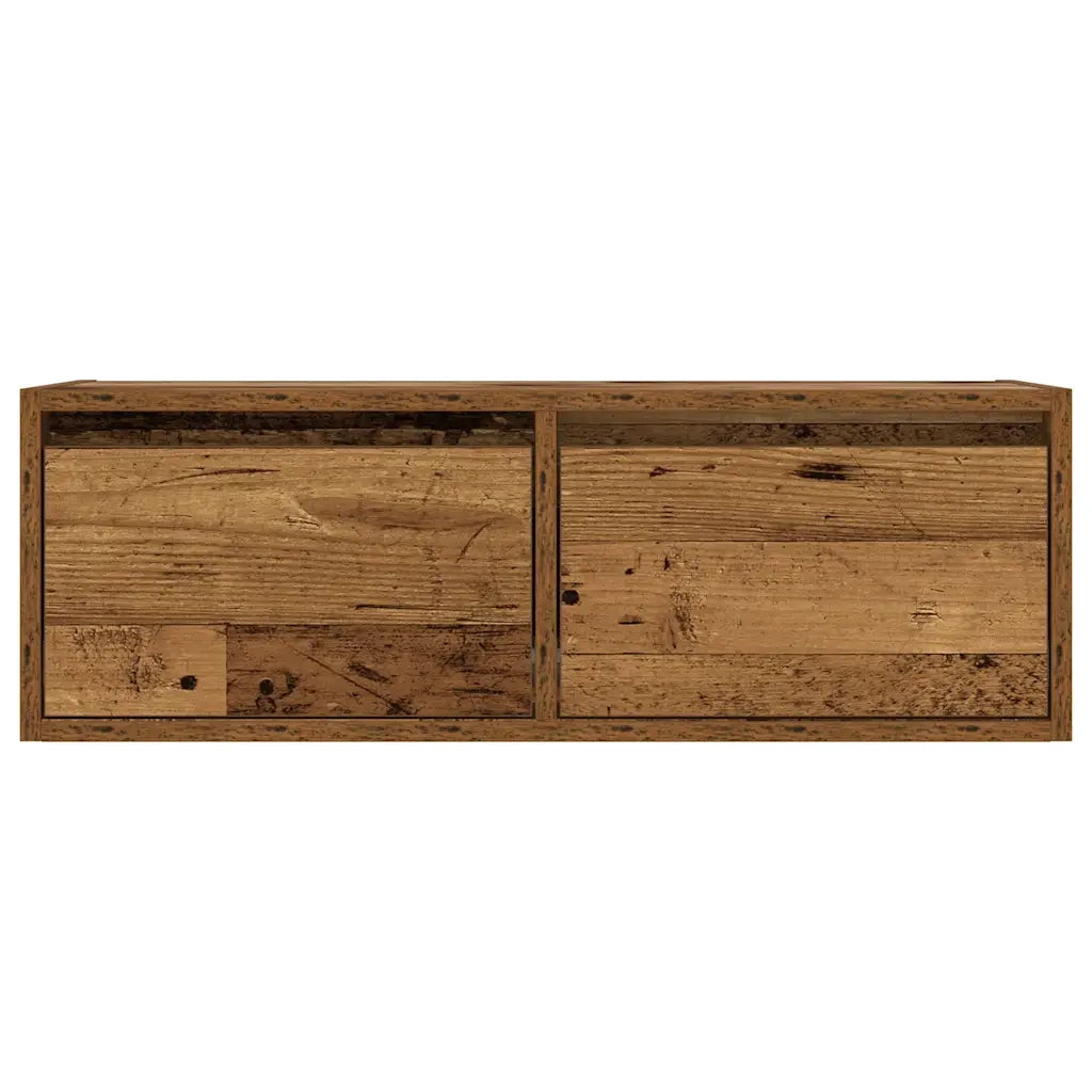 Mobile Porta TV con Luci LED Legno Antico 75x35,5x25 cm 860236