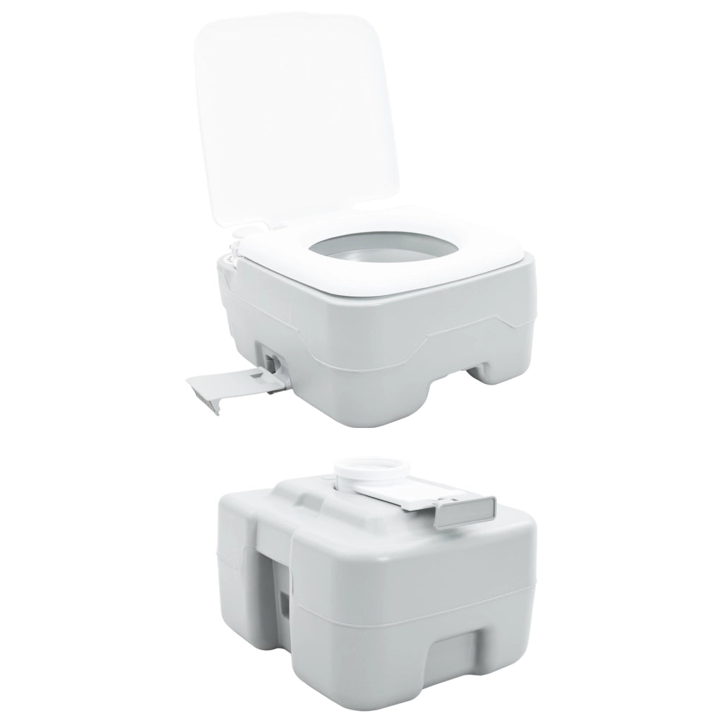 Toilette da Campeggio Corpo Grigio + Coperchio Bianco Non Applicabile