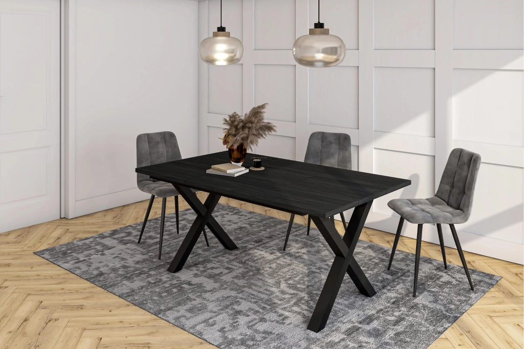 Tavolo da Pranzo, 167x90x74 cm, Per 8 persone, Tavolo Cucina, Nero