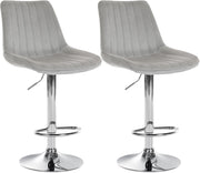 2er Set Barhocker Toni Samt chrom