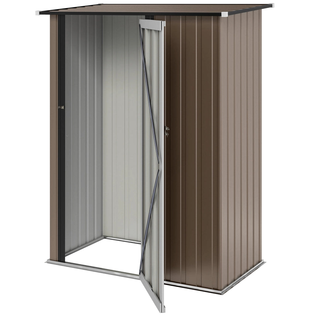 Casetta da giardino in acciaio ¨C zephmum ¨C 142x86x189 cm, marrone